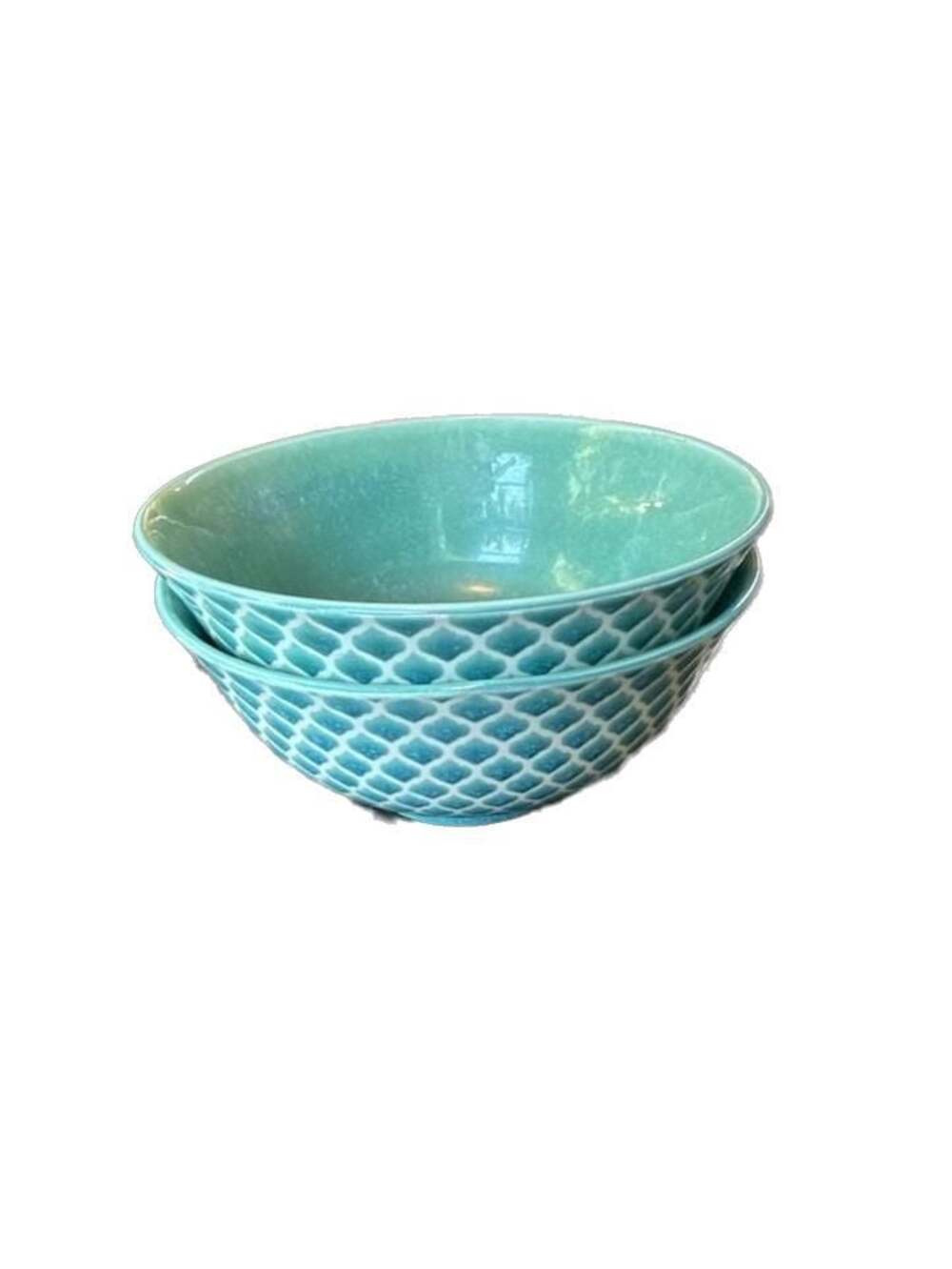 Certified International Embossed Moroccan Tile Pattern Porcelain Footed Bowls -2